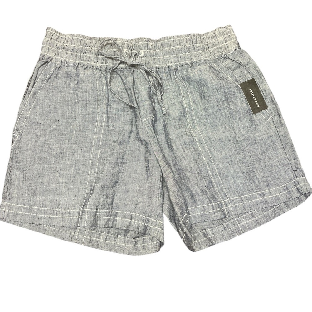NWT Lord & Taylor 100% linen shorts blue small